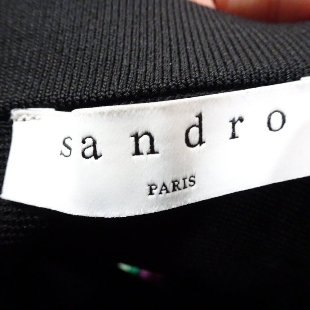 Sandro Paris Black Skirt size 1 Ruffled Pockets Detail A-Line Short - Picture 5 of 6